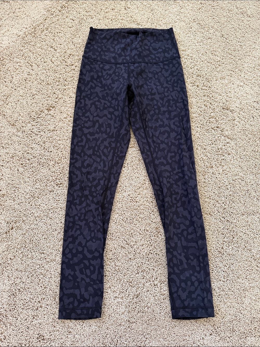 Lululemon Align High-Waist Leopard Print Black Leggings, 25”inseam, Size 4